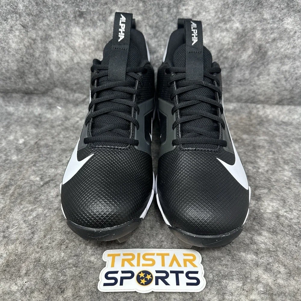 Nike Alpha Menace Shark 4 Football Cleats Mens Size 11.5 Black White FN0028-001